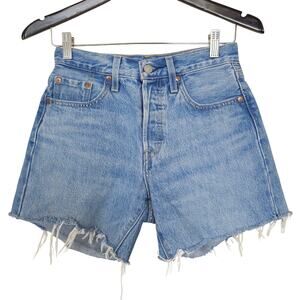 Levi's Premium 501 High Rise Big E Cut Off Shorts 25/26